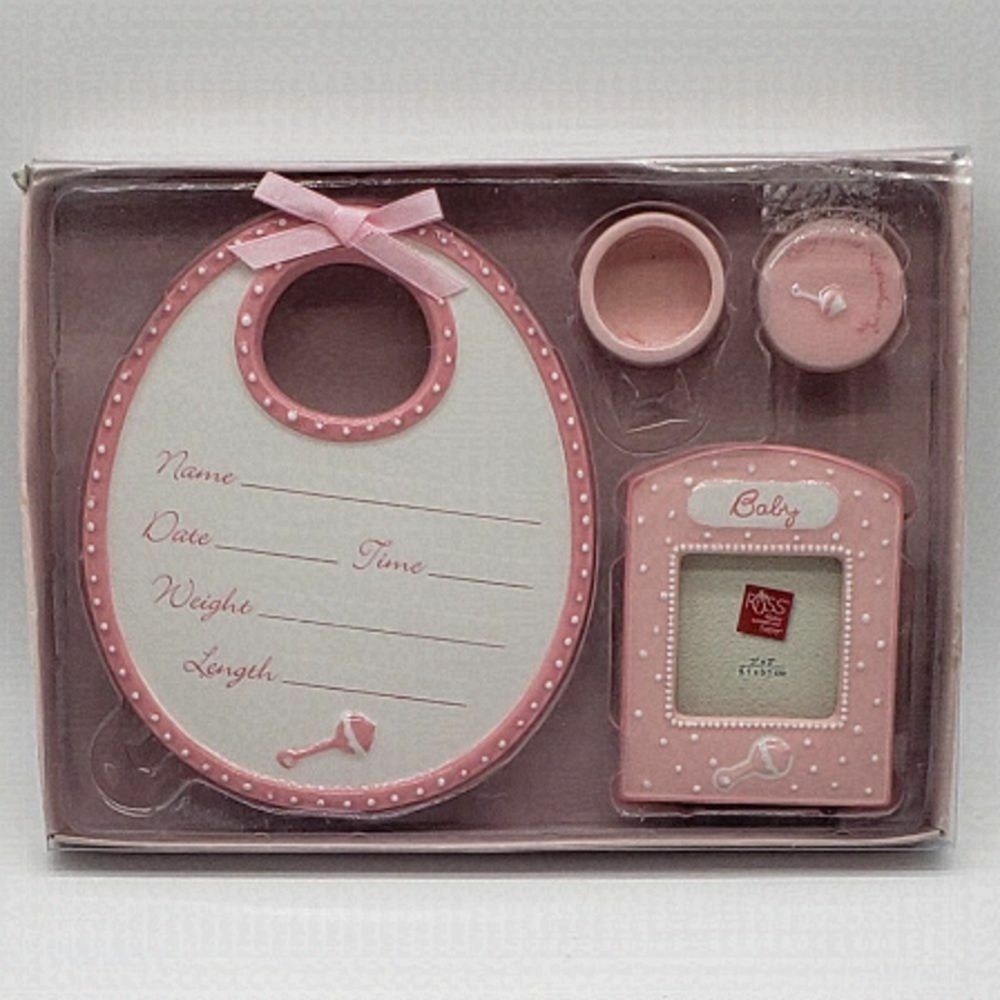 RUSS Berrie & Co. Ceramic RUSS BABY Pink Commemorative Gift Set